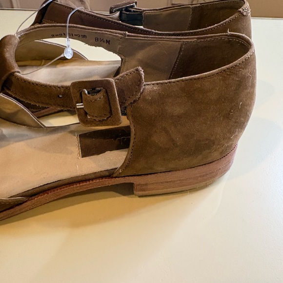 Sandra Miller Brown Raffia & Suede T-Strap Flats – Made in Brazil Size 8.5M - Picture 8 of 11